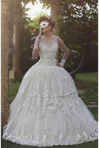 Ball Gown Tulle Sleeveless Beach Outdoor Garden Handmade Women's Wedding Dress RS57