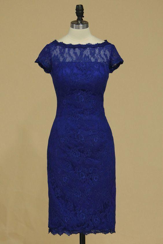 Mermaid Lace Princess Homecoming Dresses Royal Blue Short With CD10410