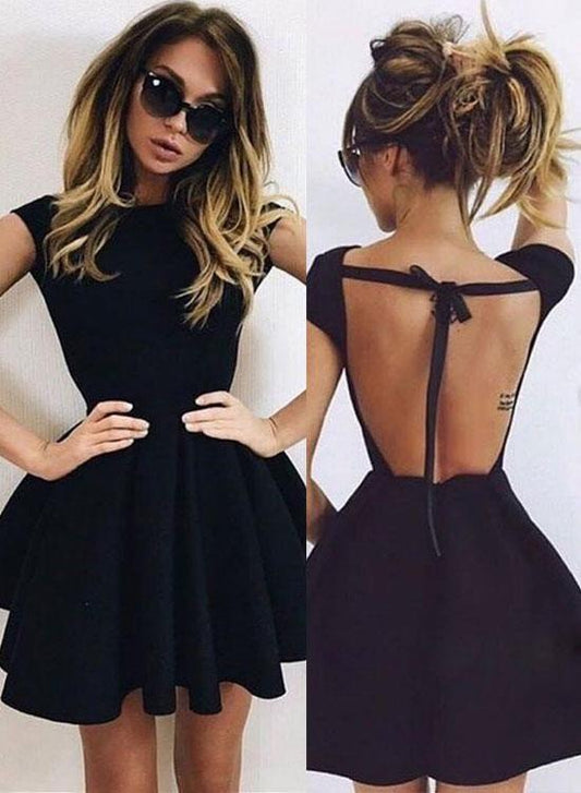 Backless Black Uerica Homecoming Dresses Short CD187