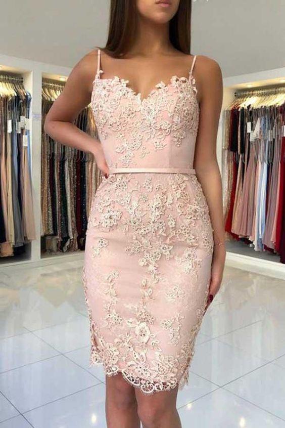 Mermaid Sweetheart Straps Lace Homecoming Dresses Saniya Short CD23576