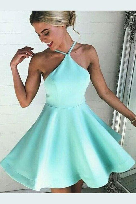 A-Line Dresses Backless Homecoming Dresses Karina Short Mint Green CD255