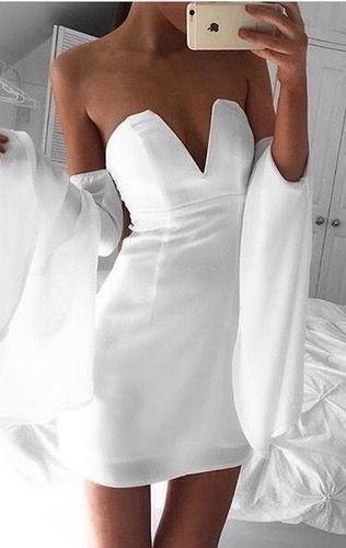 Sweetheart White Short Homecoming Dresses Zara CD2632