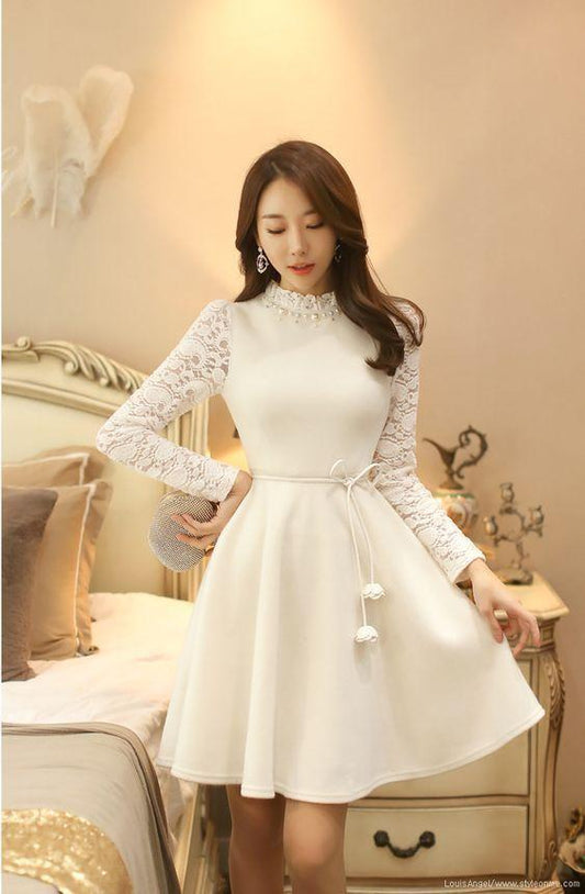 Long Sleeves Fresh Dress Long Homecoming Dresses Denisse Sleeves CD2884