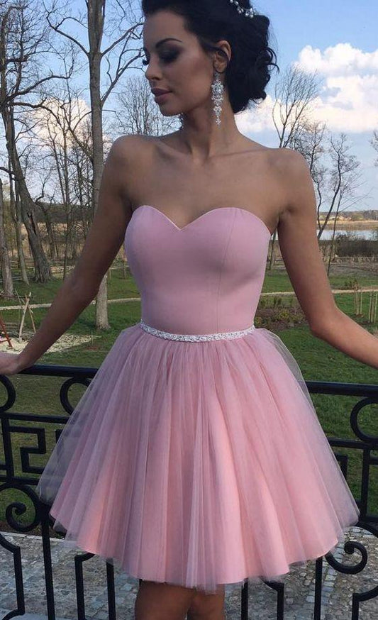 Cute Short Sweetheart Short Pink Homecoming Dresses Sophronia Party Dress CD350