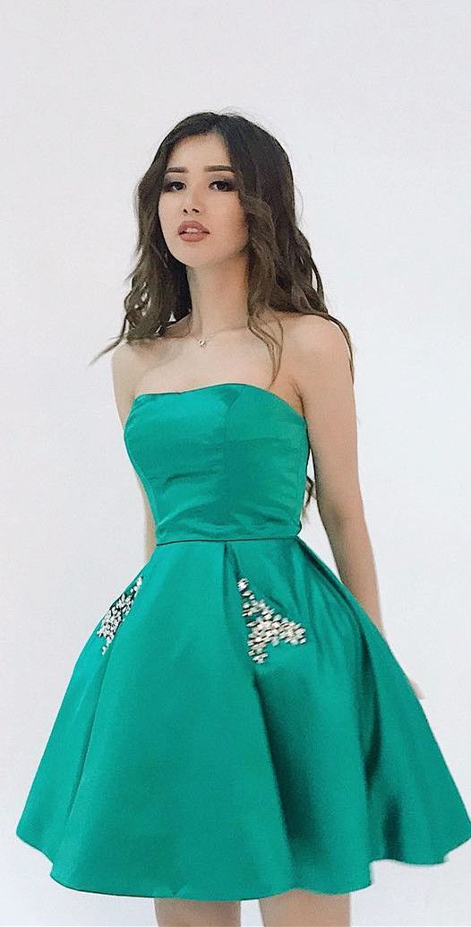 Short Green Homecoming Dresses Emilia CD4292