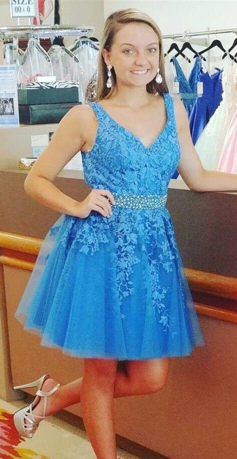 Short Blue 2024 Jocelyn Homecoming Dresses CD4498