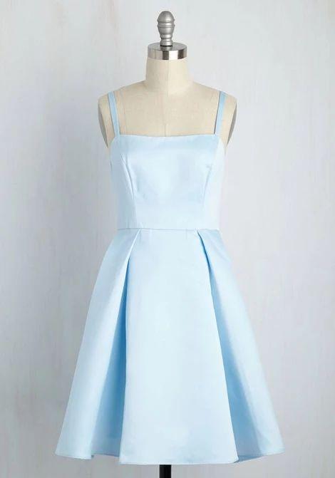 Light Homecoming Dresses Satin Rosa Blue Short CD4705