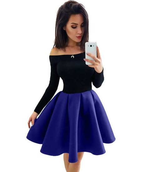 Patricia Homecoming Dresses Cute Long Sleeve Short CD7662