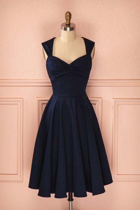 Dark Navy Short Homecoming Dresses Aubree CD8363