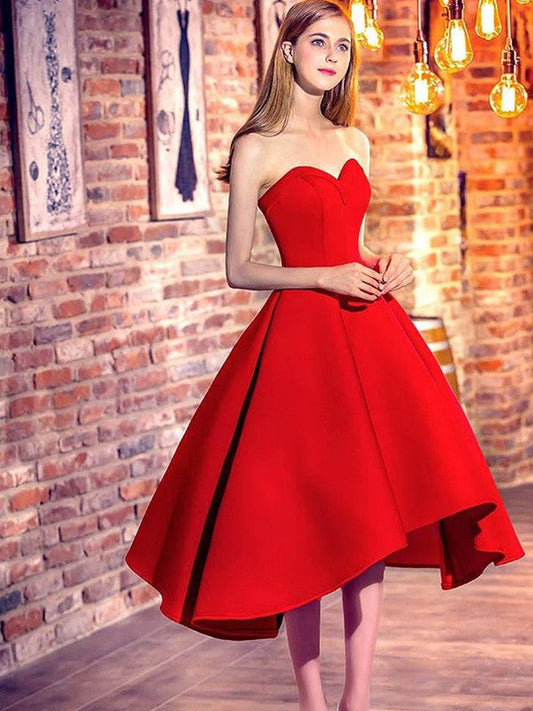 A-Line/Princess Sleeveless Jennifer Satin Homecoming Dresses Sweetheart Short/Mini Dresses